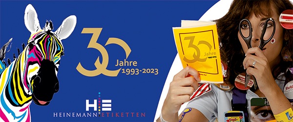 Banner 30 Jahre Heinemann Etiketten GmbH